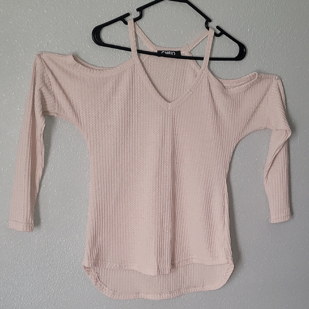 Women's Pink Cold Shoulder Top
